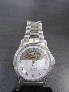 ☆オルマ デイト スケルトン 自動巻き メンズ 腕時計 OLMA 稼働品 2824.047.60 スイス製