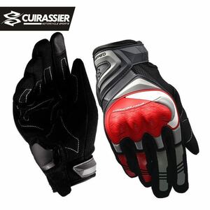 グローブ メッシュ 手袋 バイクグローブ スマホ操作 対応 高品質 大人気 新品 送料無料 黒赤 L