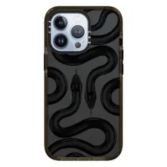 【NEW】 iPhone15Pro スマホケース 蛇 韓国 新品 シンプル 黒