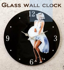 モダンアンティーク調　マリリンモンローの時計　マリリンモンローの掛け時計　マリリンモンローのガラス掛け時計 ３
