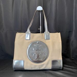 TORY BURCH トリーバーチ ELLA エラ メタリック キャンバス トートバッグ キャンバス×シルバー ハンドバッグ レディース バッグ