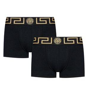 送料無料 2 VERSACE ヴェルサーチ AU10181 A232741 ブラック アンダーウェア ボクサーパンツ 2枚セット size 6