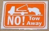 NO! Tow Away ステッカー　AUTO STICKER　送料無料！　未使用品/パッケージに難あり