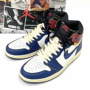 美品 NIKE×UNION ナイキ ユニオン AIR JORDAN 1 RETRO HI NRG/UN エアジョーダン 1 レトロ ハイ エナジー BV1300 -146 白×青 28.0cm 箱付