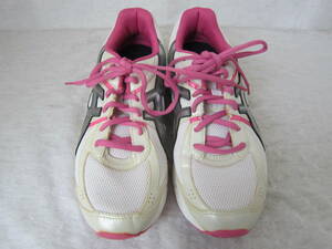 asics lady road jog 7（アシックス レディ ロードジョグ7）（TJG133）　白/銀/ピンク　　24㎝ US5.5　　　別中敷　　着用少　　ok2312B