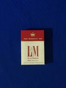 レB1232c●【たばこ パッケージ】 「L&M」 LIGGETT & MYERS 煙草 タバコ シガレット 空箱 アメリカ製 ヴィンテージ レトロ