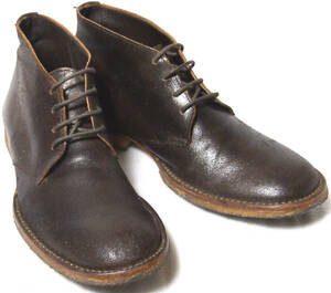 ■COLLECTION PRIVEE?UOMO【40-DBWN】made in ItalyバケッタレザーBOOTコレクションプリヴェ希少極美品