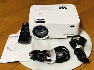 ★美品★DBPOWER T2 ミニプロジェクター ホワイト 箱付き コンパクト LED LIGHT SOURCE SMART PROJECTOR 1500ルーメン★即決★