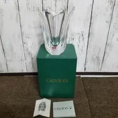 【未使用】スウェーデン王室ブランドOrreforsクリスタルガラス花瓶ベガベース