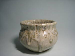 陶製茶こぼし　　建水　　　見事な釉かけの作品