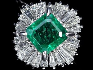 ML11245SS【1円～】新品仕上【RK宝石】≪Emerald≫ 濃厚カラー!! 極上エメラルド 0.65ct 極上ダイヤモンド 0.6ct Pt900 高級リング ダイヤ