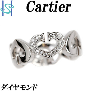 カルティエ ダイヤモンド Cハート リング K18WG #48 ブランド Cartier 送料無料 美品 中古 SH109582