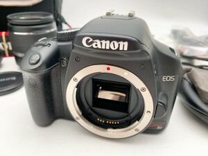 中古 CANON キヤノン キャノン EOS Kiss X2 DS126181 EF-S 15-55mm f/3.5-5.6 IS 55-250mm f/4-5.6 一眼レフ デジカメ 0417や9 B1-2 80