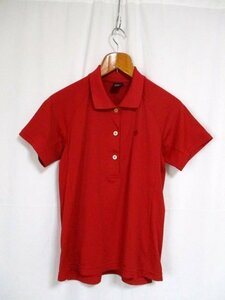 c144　DESCENTE　デサント　半袖ポロシャツ　サイズM　赤系　25-8