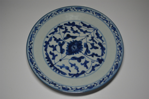 中国美術　皿　染付　飾皿 中国古玩　置物 