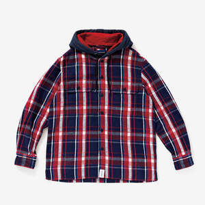 新品未使用 Size 1 定価35,200円 DESCENDANT STONER HOODED LS SHIRT 19AW ディセンダント フーデッドシャツ 192BRDS-SHM03 RED 日本製