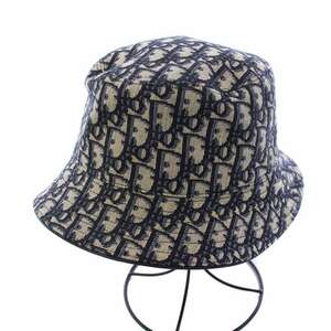 ディオールオム Dior HOMME 21SS Oblique Bucket Hat オブリーク バケットハット 帽子 M ベージュ ネイビー 紺 113C907A4502 /KH ■OH メン