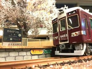 ディスプレイケースジオラマ 阪急嵐山線上桂駅