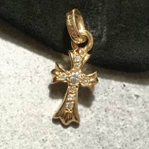 CHROME HEARTS クロムハーツ 22k ベビー ファット クロス チャーム 純正ダイヤモンド 美品