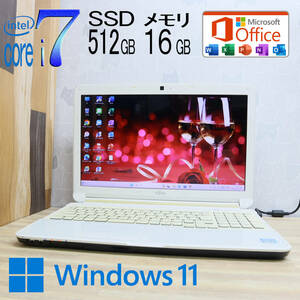 ★中古PC 最上級4コアi7！新品SSD512GB メモリ16GB★A56G Core i7-2670QM Webカメラ Win11 MS Office2019 Home&Business ノートPC★P71174