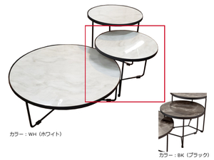 大理石天板 アイアン脚 リビングテーブル 50 ロータイプ 円形 マーブル ホワイト ブラック 新品 送料無料