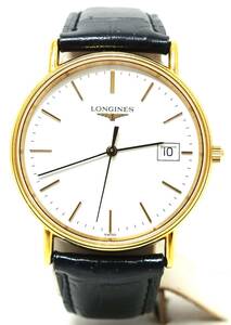 3M LONGINES ロンジン L4.636.2 デイト クオーツ グランドクラシック 白文字盤 動作品 1円スタート