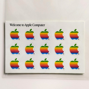 【当時物】 Apple レインボーロゴ ステッカー Mac アップルコンピューター 非売品 オリジナル 本物 ミニサイズ 1枚でリンゴ15個分