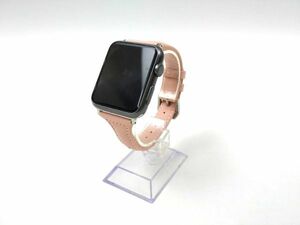 apple watch レザーベルト 本革 バンド スリム レディース 42mm/44mm ピンク