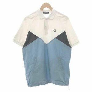 FRED PERRY フレッドペリー CHEVRON POLO SHIRT ドッキングポロシャツ ホワイト L メンズ ITGVIV4EG3V4