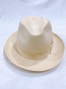 (送料込み)イタリアBORSALINO ボルサリーノ 帽子 表記サイズ 59ハット パナマハット 麦わら帽子 