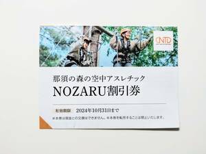 那須の森の空中アスレチック NOZARU 割引券 (4名様まで利用可) 日本駐車場開発 株主優待 ノザル
