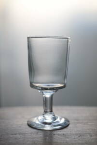 古い手吹きガラスのシンプルな筒型のビストログラス / 19世紀・フランス / アンティーク 古道具 ワイングラス A-6