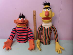 セサミストリート 70s ビンテージ アーニー バート ハンドパペット ドール 手踊り人形 ペア◆Sesame Street Hand Puppet Doll Ernie Bert