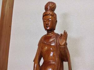 大処分SALE・木彫 彫刻『観音様』仏教美術 オブジェ