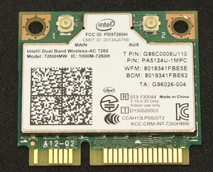 Intel Dual Band Wireless-AC 7260 7260HMW 無線LANカード