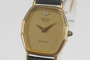 1円~【693】SEIKO／セイコー 【10K刻印】 8420-5950　EXCELINE　クオーツ　ゴールド　レディース　腕時計
