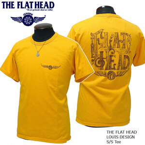 2023年夏新作 フラットヘッド/THE FLAT HEAD ルイスデザイン 半袖Ｔシャツ 40 Lサイズ イエロー THC-035 新品 日本製 送料無料