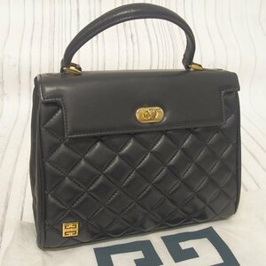 f002 2Fbag ジバンシイ GIVENCHY ハンドバッグ 2WAY ショルダーバッグ キルティング レザー ロゴ金具 黒 ブラック