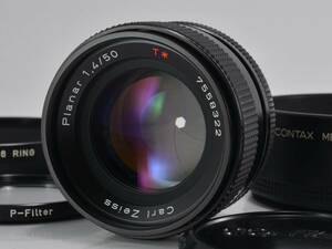 [美品] CONTAX (コンタックス) Carl Zeiss Planar T* 50mm F1.4 MMJ 純正フード付! [保証] (52993)