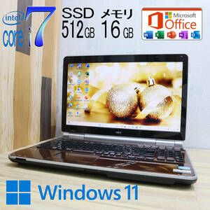 ★美品 YAMAHA♪最上級4コアi7！新品SSD512GB メモリ16GB★LL750F Core i7-2670QM Win11 MS Office2019 Home&Business ノートPC★P70715