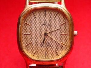 ■♪価格高騰! 資産価値！ 稼働 電池新品 メンズ ビンテージ 高級超レア！ OMEGA オメガ Deville デビル クオーツ 難有