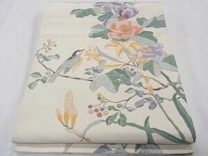 平和屋1■太鼓柄袋帯　綴れ　富貴花鳥文　金糸　逸品　CAAB0183fb