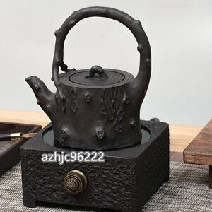 高級感満載 茶壺 手作り 煮茶壷 鉄壺 急須 常滑焼 茶壷 茶器 砂鉄 茶道具 提梁壷 鉄 やかんを沸かす お茶の道具 容量：1.3L