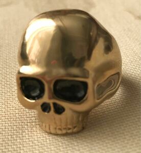 スカル ドクロ ガイコツ 髑髏 骸骨 SKULL 黄金バット 幸運 幸福 ワイルド ゴージャス 一点物 特注 ？ 金 ゴールド GOLD 14K リング 指輪