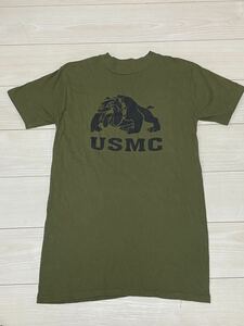 沖縄米軍放出品　Tシャツ　MEDIUM OKINAWA MARINES 古着　USMC サバゲー　半袖(5-32)