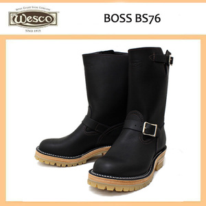 Wescoウエスコ Boss ボス Black Leather 10height #100HoneySole Nickel Buckles BS76-US7(約25cm)-E