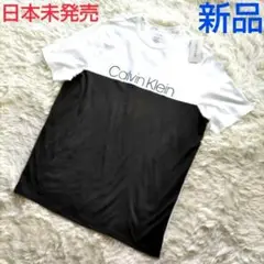 【新品】Calvin Klein カラーブロック ロゴTシャツ L相当②
