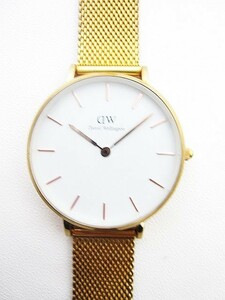 ダニエルウェリントン Daniel Wellington 腕時計 ウオッチ ゴールド　レディース 電池交換済み 箱あり■管理番号L27313YER-231006-20-3