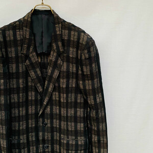 70s80s ヴィンテージ ISSEY MIYAKE MEN イッセイミヤケメン プリーツ ストライプ テーラード ジャケット LG31246 old 三宅一生