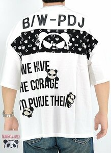 B/W-PDJ RELAXシリーズ モノグラムルーズシルエットTシャツ◆PANDIESTA JAPAN ホワイトMサイズ 523882 パンディエスタジャパン パンダ